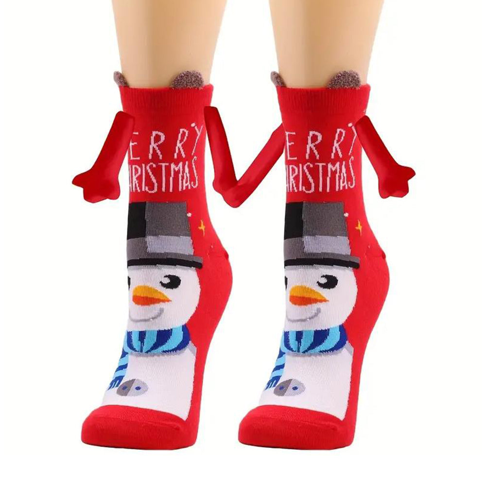 3 Pairs of Christmas Hands Holding Socks with Magnetic Hands for Couples Bestie Style 1