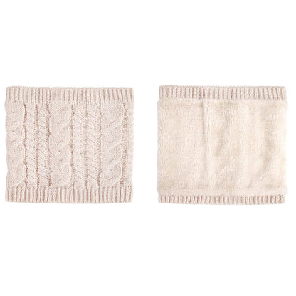Winter Neck Gaiter Fleece Thick Neck Warmer Cover Ski Gaiters for Men Women-Beige