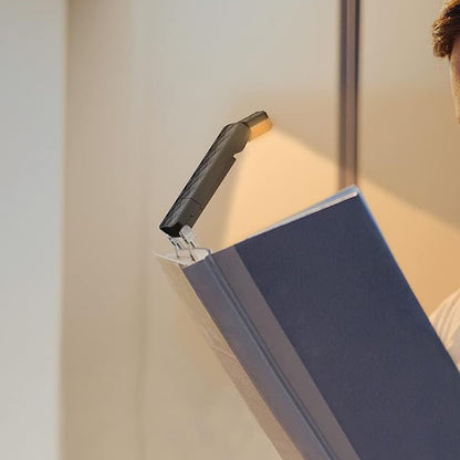 Clip-On Reading Light with Flexible Adjustable Arm-Black