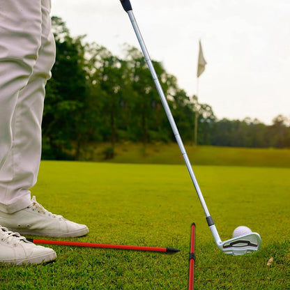 Collapsible 3-Section Golf Alignment Stick Golf Training Aid for Aiming Putting Swing Trainer Red