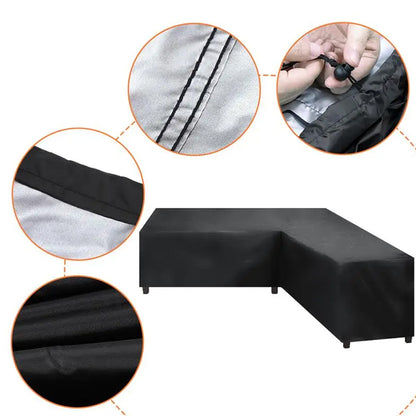 Waterproof L-Shape Outdoor Furniture Cover for Sectional Lounge Sets-Style 1