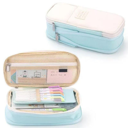 Expandable Zipper Pencil Case-Green