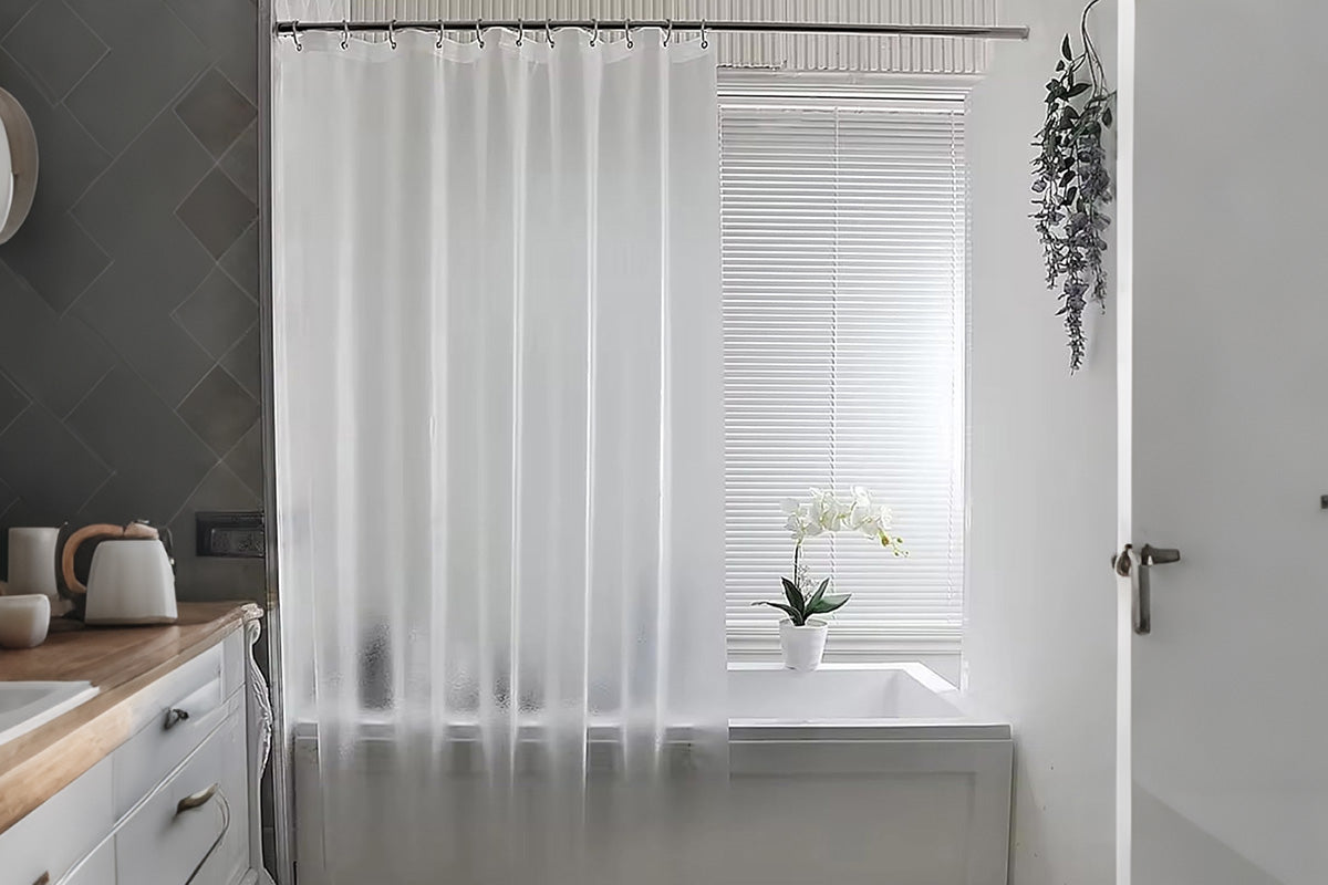 PEVA Shower Curtain Liner with Grommets and Hooks - Clear