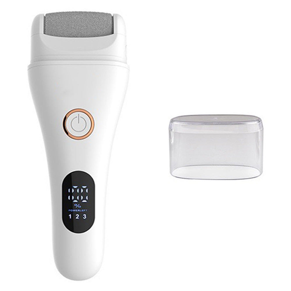 Rechargeable Electric Foot File Callus Remover Tool for Cracked Heels Black White