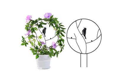 Plant Support Stakes Metal Holder Flower Pot Climbing Trellis-bird