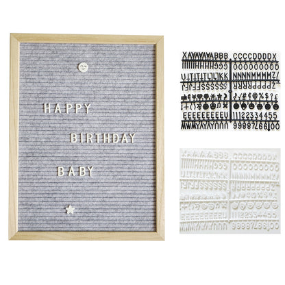 30x40 cm Felt Letter Board with Letters Numbers and Stand-Grey