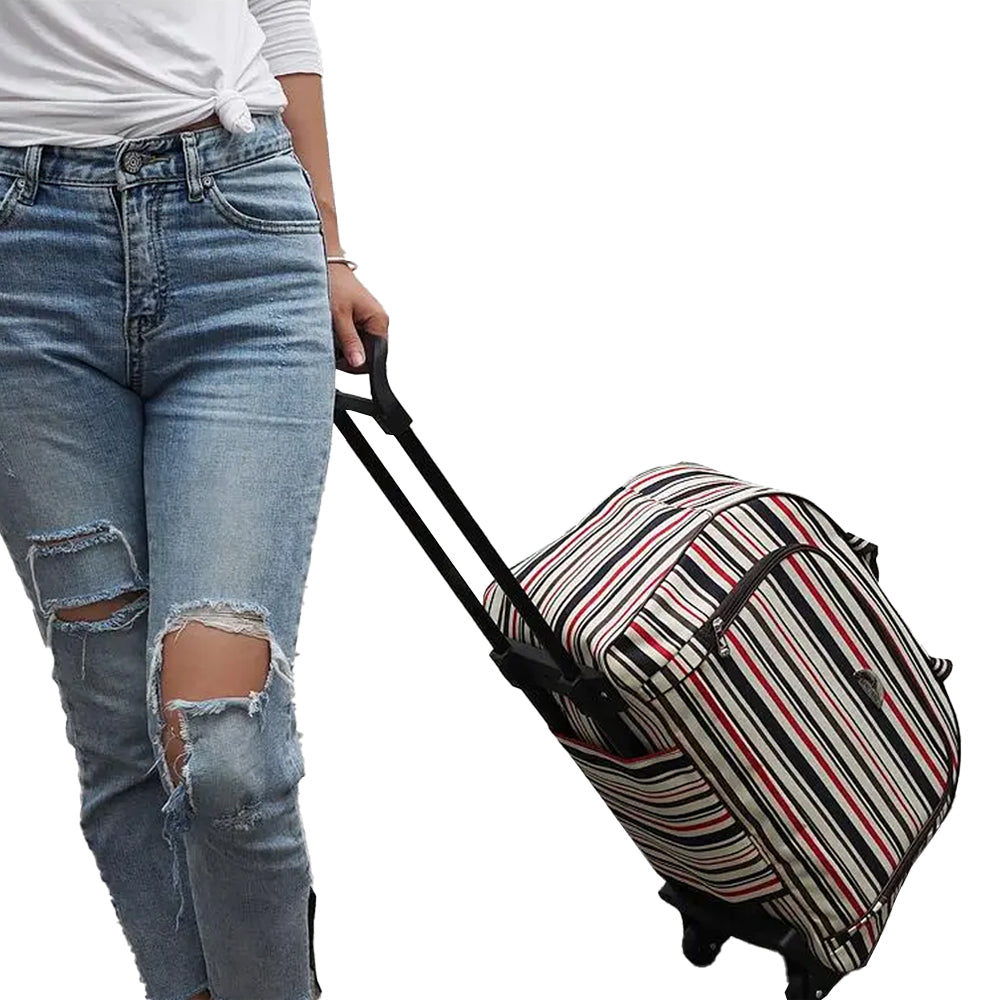 Travel Duffle Trolley Bag Rolling Carry Bag with Wheels Weekender Bags Multicolor