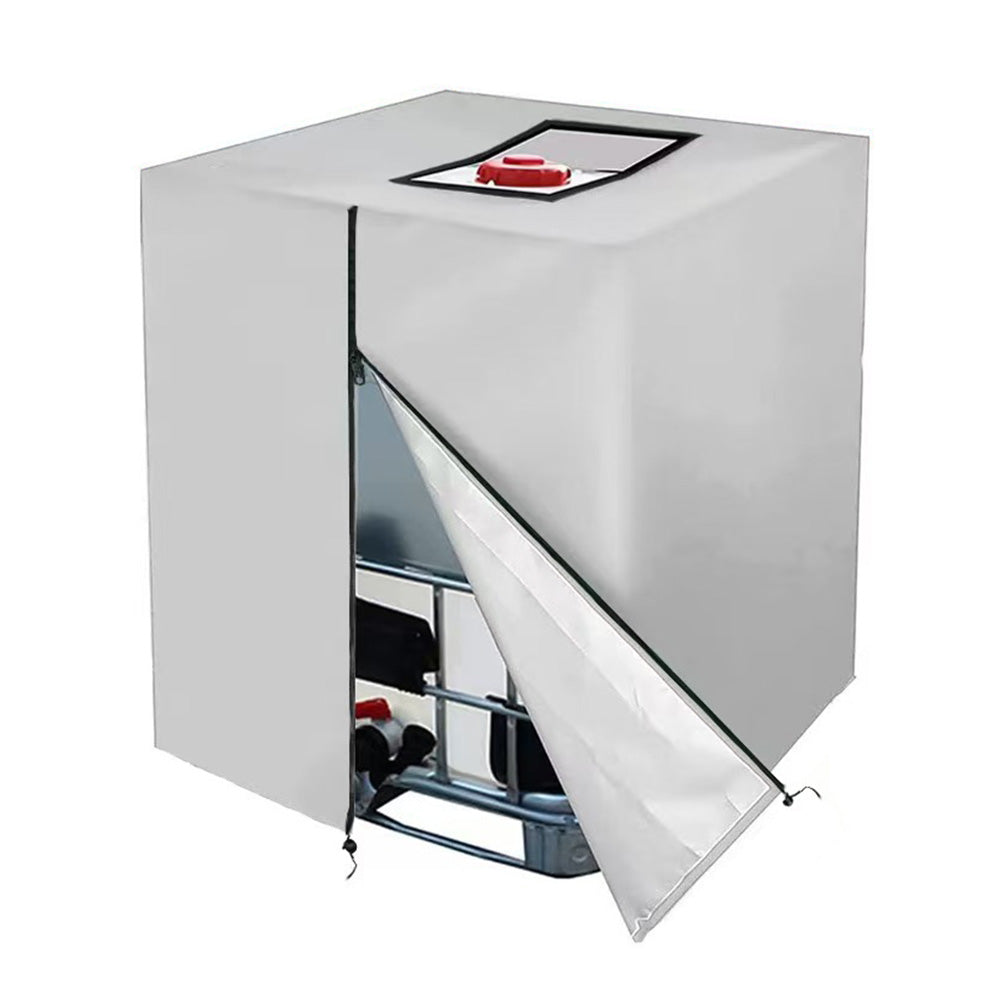 420D Oxford Fabric Cover for 1000L IBC Water Tank with Zipper - Silver