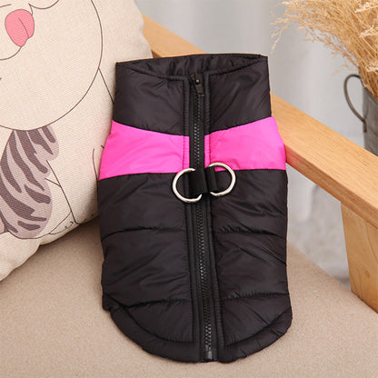 Windproof Waterproof Dog Winter Coat Jacket Warm Dog Vest Cold Weather Apparel-Pink