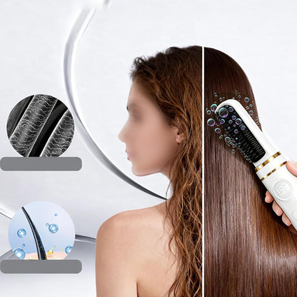 Hair Straightener Brush with Base-White