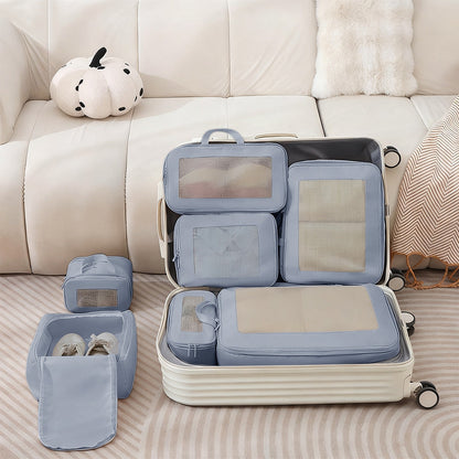 7Pcs Compression Packing Cubes Set ¨C Travel Luggage Organizer Bags for Suitcases Grey