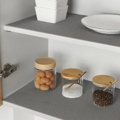 Non-Adhesive Drawer and Shelf Liner for Cabinet Wardrobe -Grey