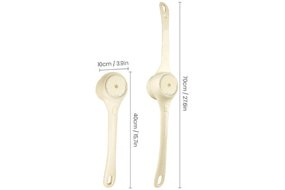 5 in 1 Electric Body Back Scrubber Dual Handle Bath Brush for Shower Exfoliating-Beige