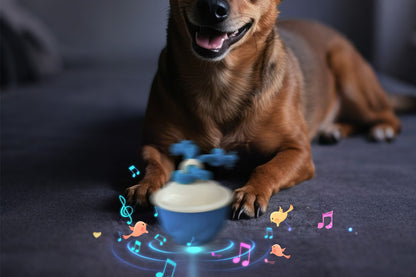 Interactive Dog Toys Touch Activated Bouncing And Jumping Dog Ball -Blue