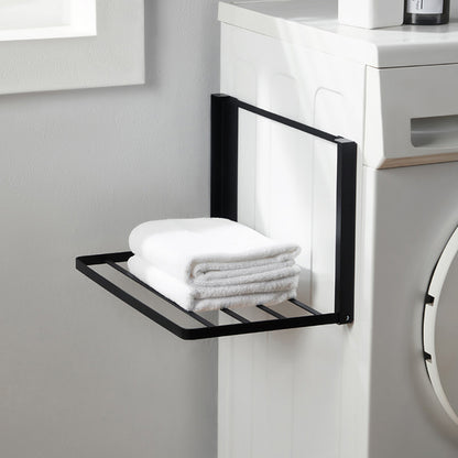 Foldable Storage Shelf for Washing Machine and Refrigerator-Black
