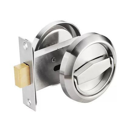 Hidden Door Lock Invisible Latch Double Sided Privacy Lock for Bedroom Bathroom Stainless Steel-Silver