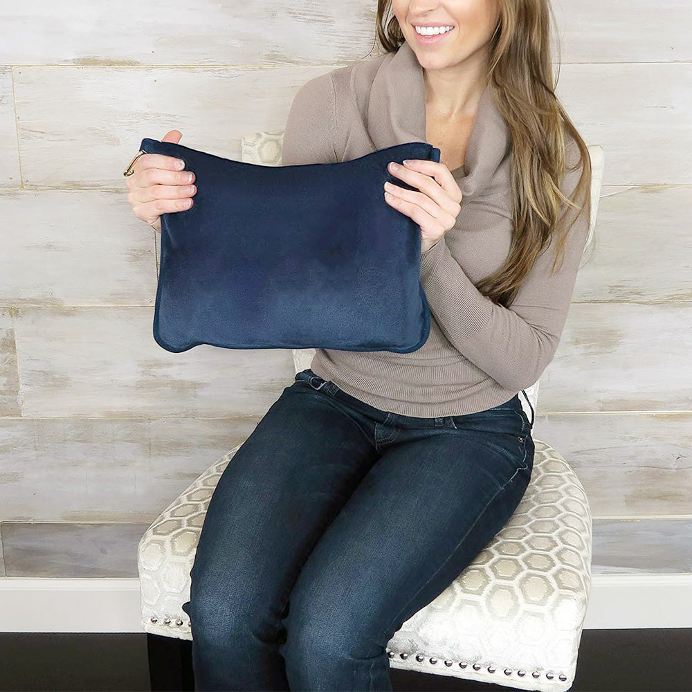 2-in-1 Travel Blanket Airplane Comfort Blanket and Pillow  Navy