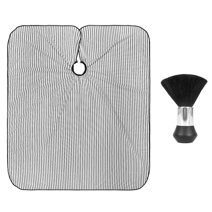 Hair Cutting Cape Set Barber Cape with Neck Duster Brush for Men Women Salon Supplies-White