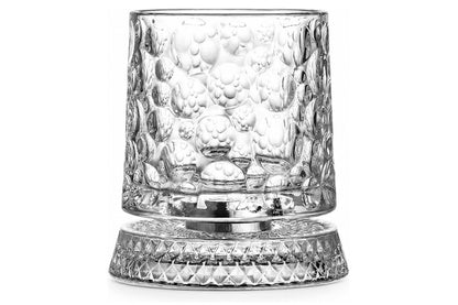 270ML Rotating Transparent Whiskey Glass - Checkered Style