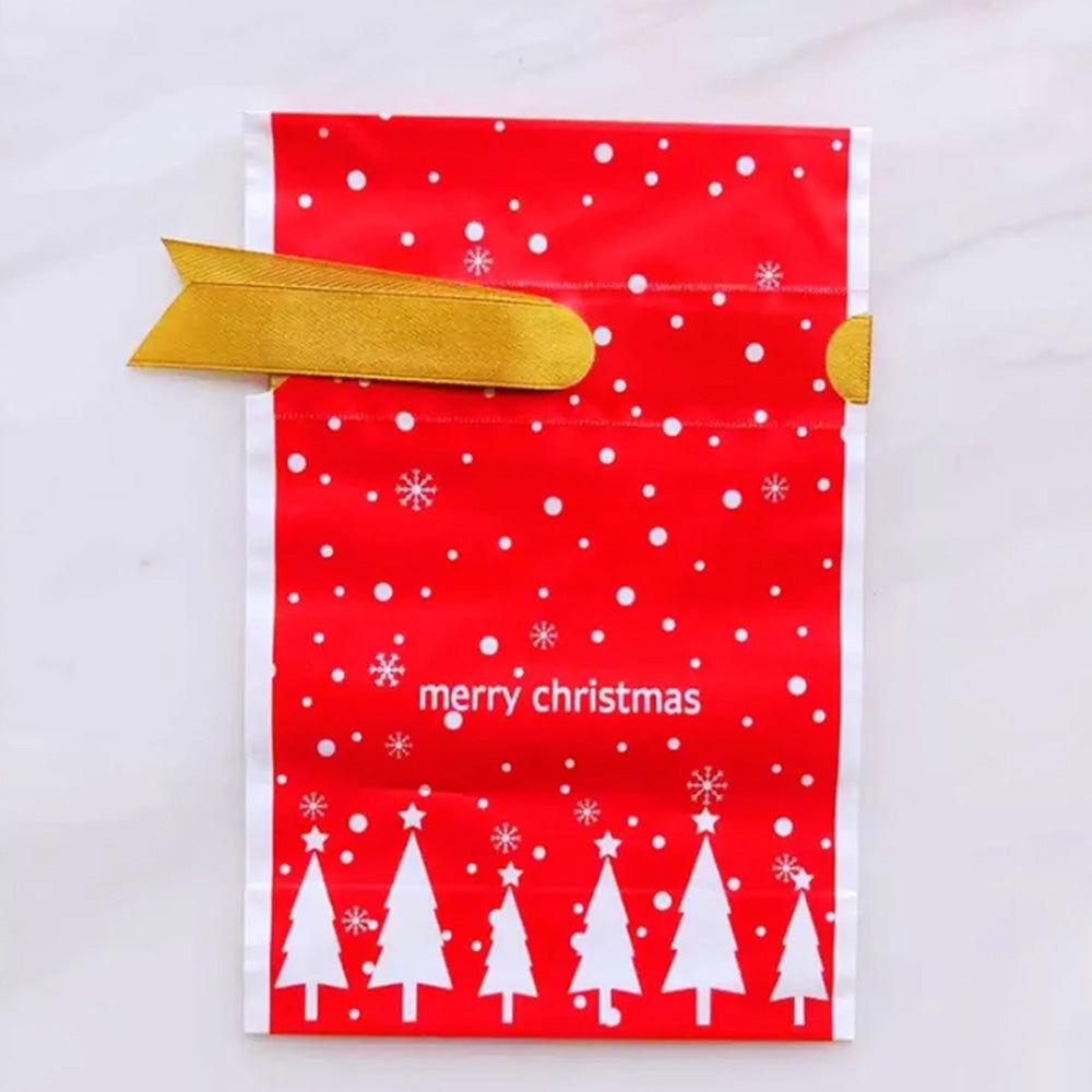 50PCS Christmas Candy Treat Bags Gift Wrapping Drawstring Bags for Holiday Parties Style 3