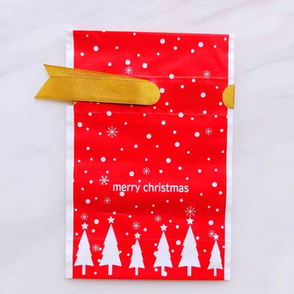 50PCS Christmas Candy Treat Bags Gift Wrapping Drawstring Bags for Holiday Parties Style 3