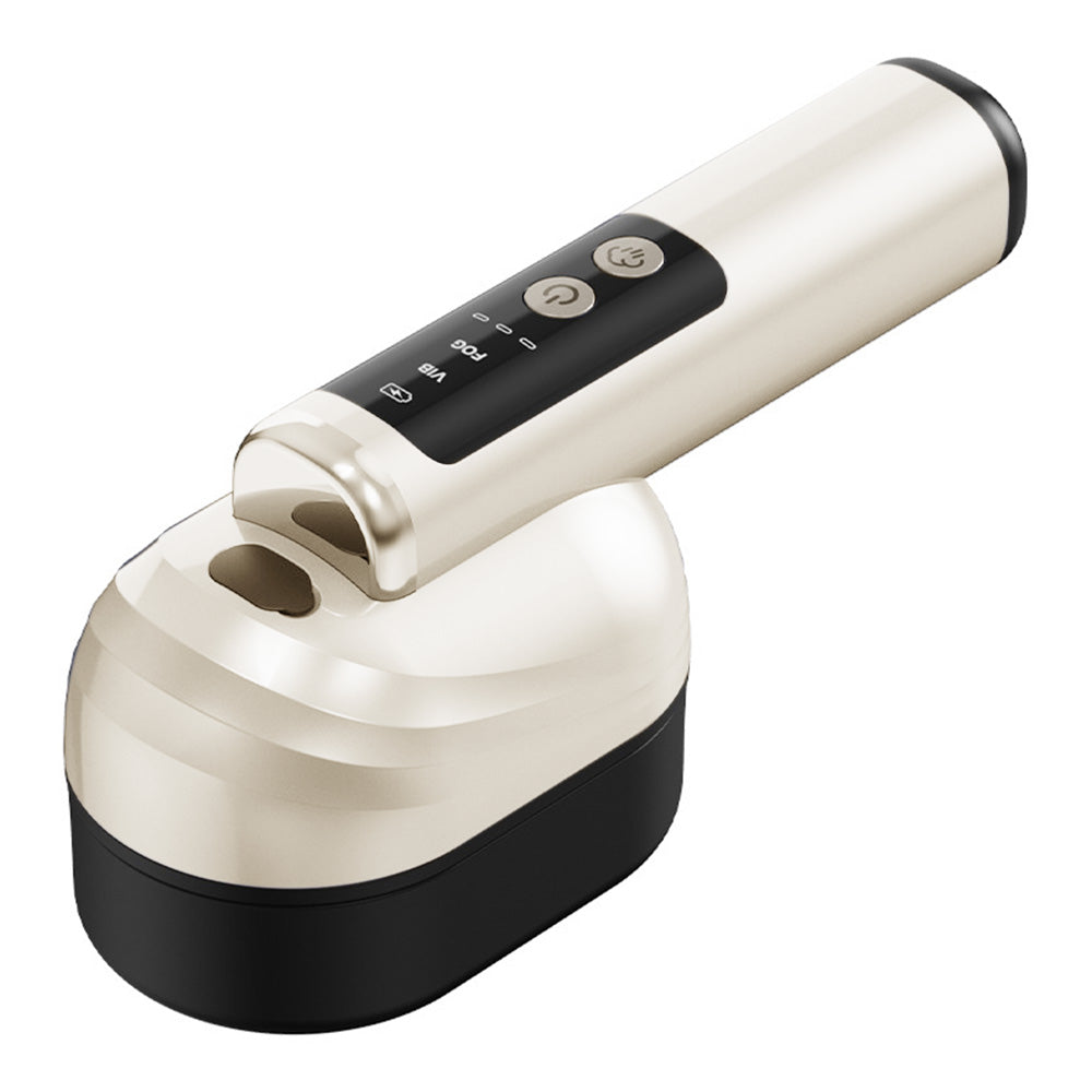 Wireless Electric Hair Comb with Vibration and Oil Mist Spray-Beige