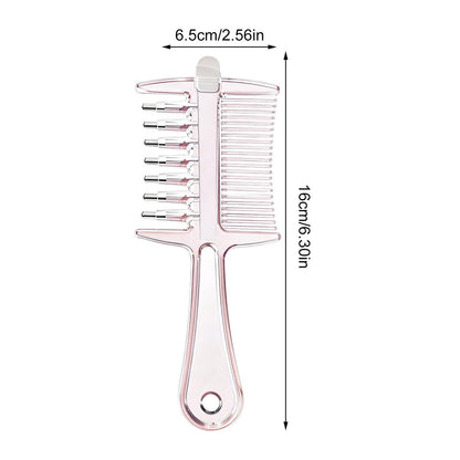 2 in 1 Liquid Guide Comb Oil Comb with Flow Control and Scalp Massage Comb - Pink