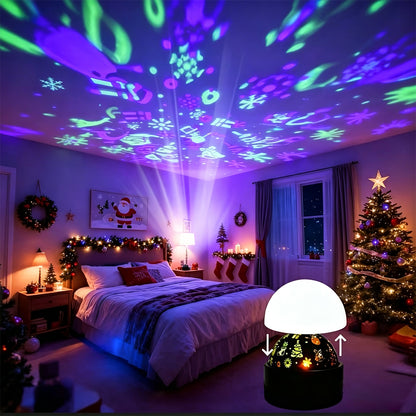 2-in-1 Projection Light Christmas RGB Light with Music Sync - Snow