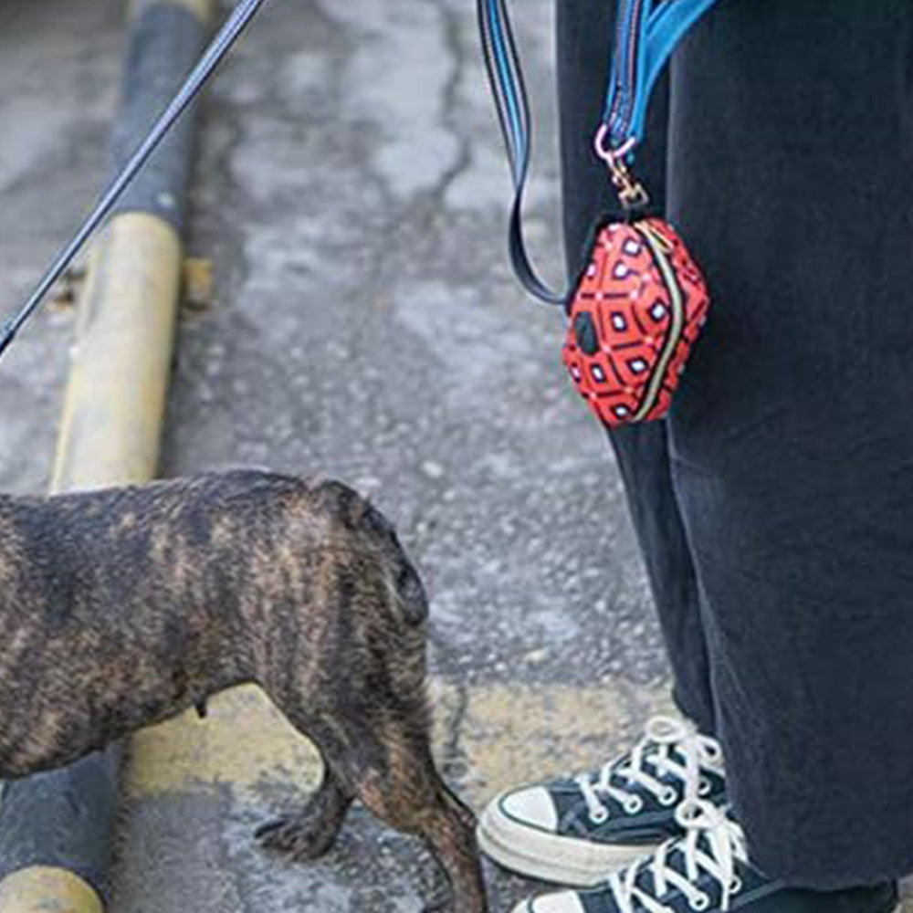 Pet Dog Poop Bag Holder Poo Waste Bags Container for Leash Red