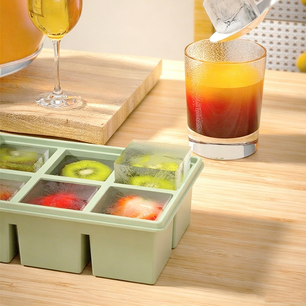 3 Pack Silicone Ice Cube Trays-Green