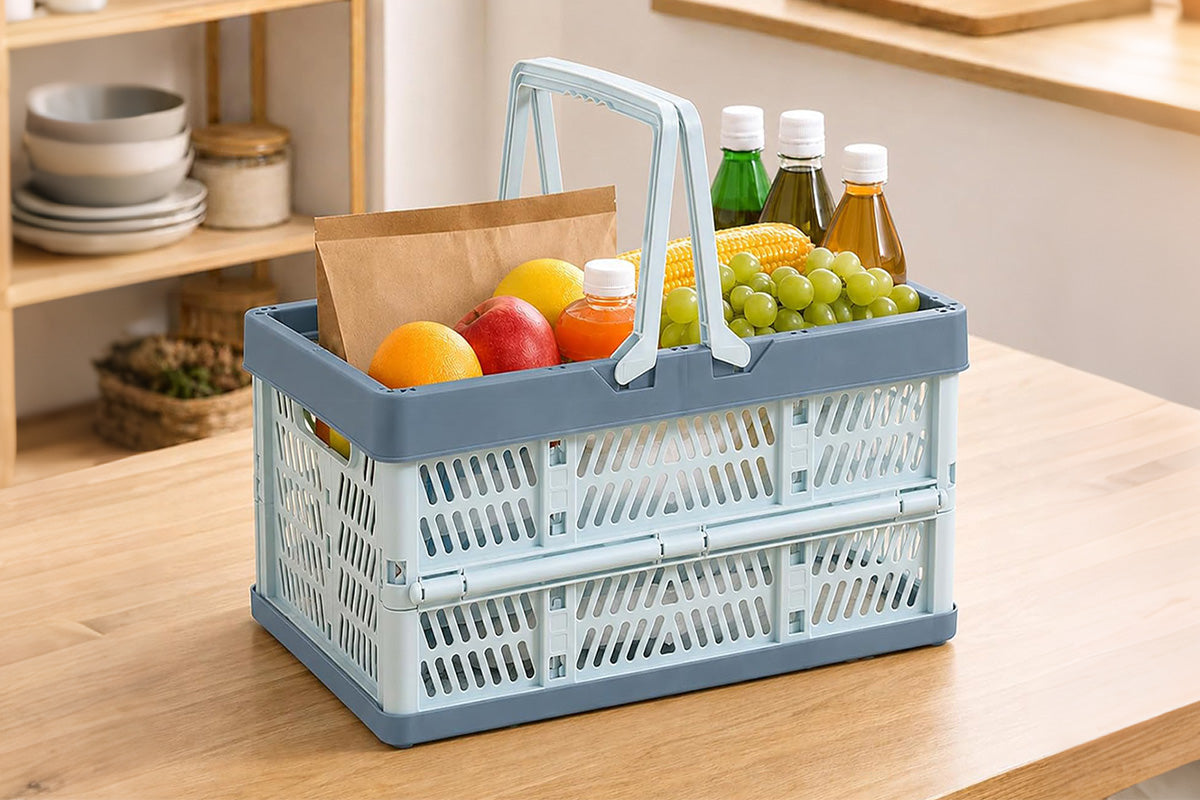 Portable Foldable Storage Basket-Blue