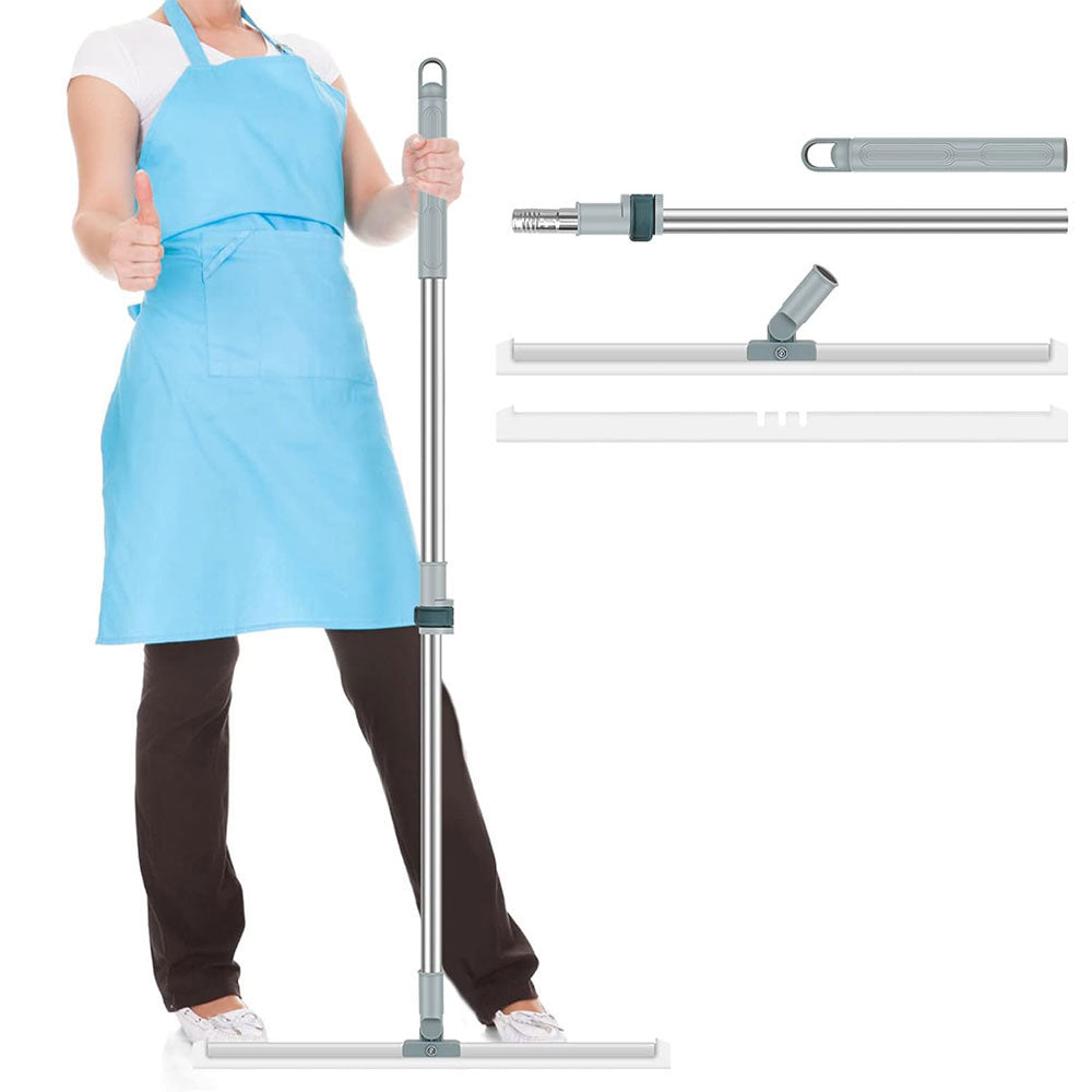 180 Degree Rotatable Floor Squeegee Adjustable Long Handle Multifunctional Floor Scrubber Broom