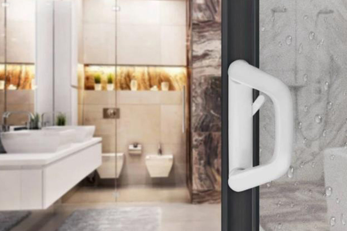 Sliding Door Lock Handle Security Door Locks Set With Keys-White Color