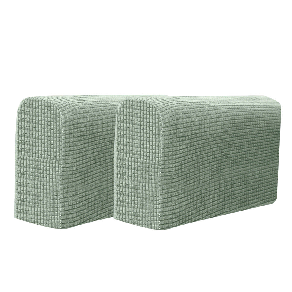 2PCS Universal Chair Arm Protector Covers Armchair Slipcovers Furniture Protector-Light Green