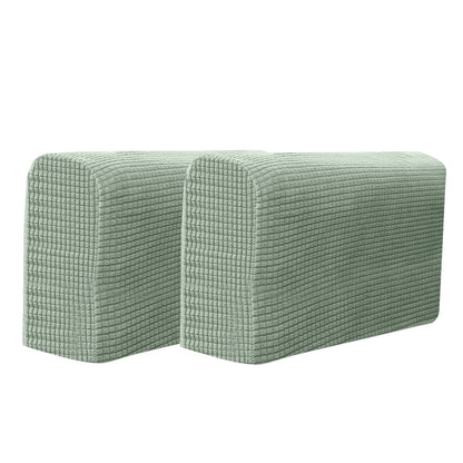 2PCS Universal Chair Arm Protector Covers Armchair Slipcovers Furniture Protector-Light Green