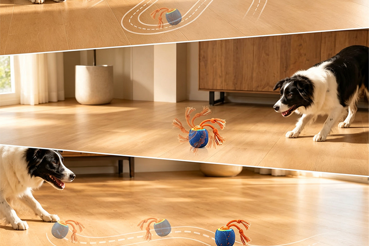 TPU Interactive Dog Ball with 3 Motion Modes Herding Ball for Dogs - Blue