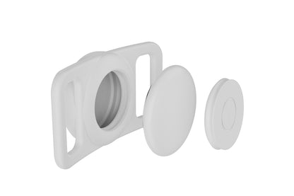 Water Resistant Airtag Dog Collar Holder Silicone Protective AirTag Cover-White