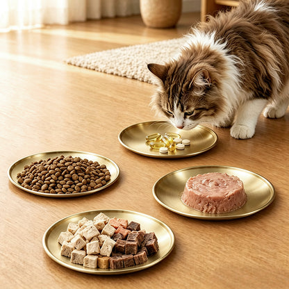4Piece Stainless Steel Pet Bowls -Gold