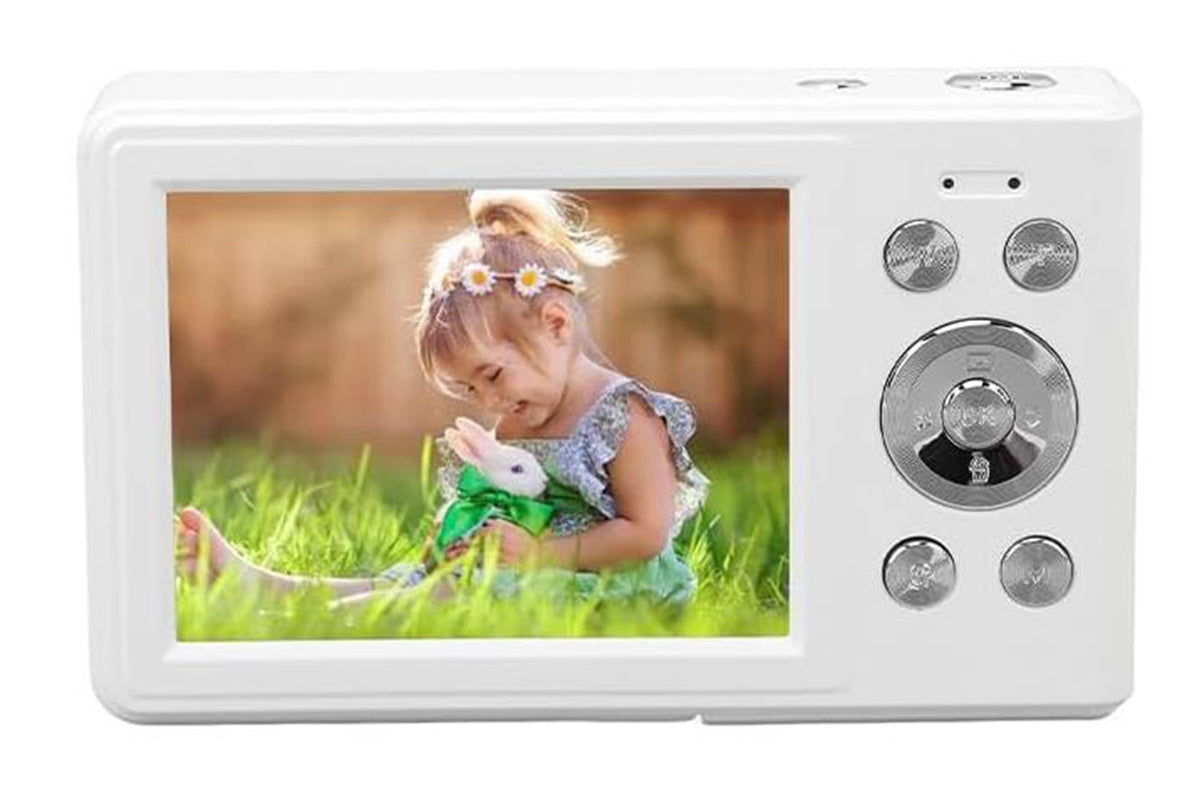 2.8 Inch Digital Camera 1080P Video Camera with 32GB Card 8X Zoom Anti Shake Compact Small Camera-White