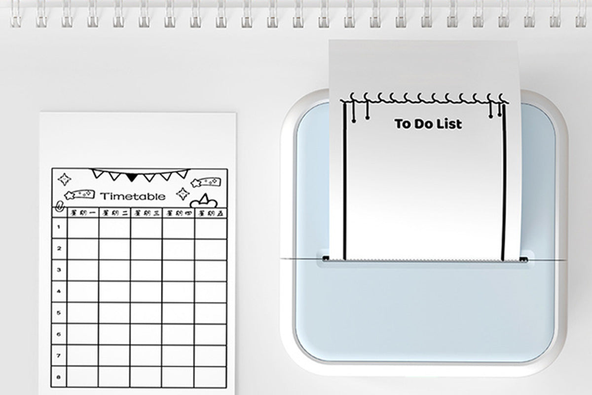 Mini Sticker Printer Portable Bluetooth Thermal Printer for Photo Notes-Blue