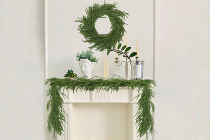 Christmas Norfolk Pine Garland Greenery Garland For Home Decor Fireplace