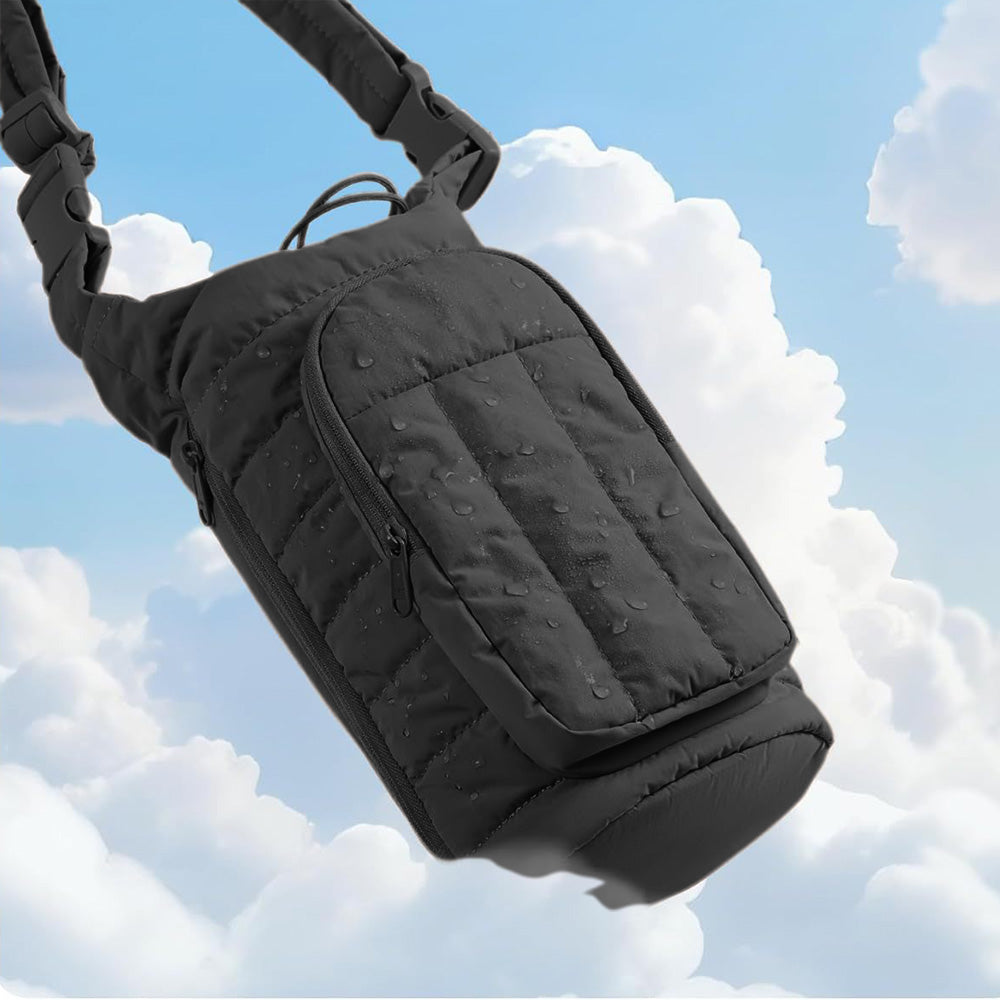 Water Bottle Holder Bag with Strap Crossbody Bag Gym Accessories-Black