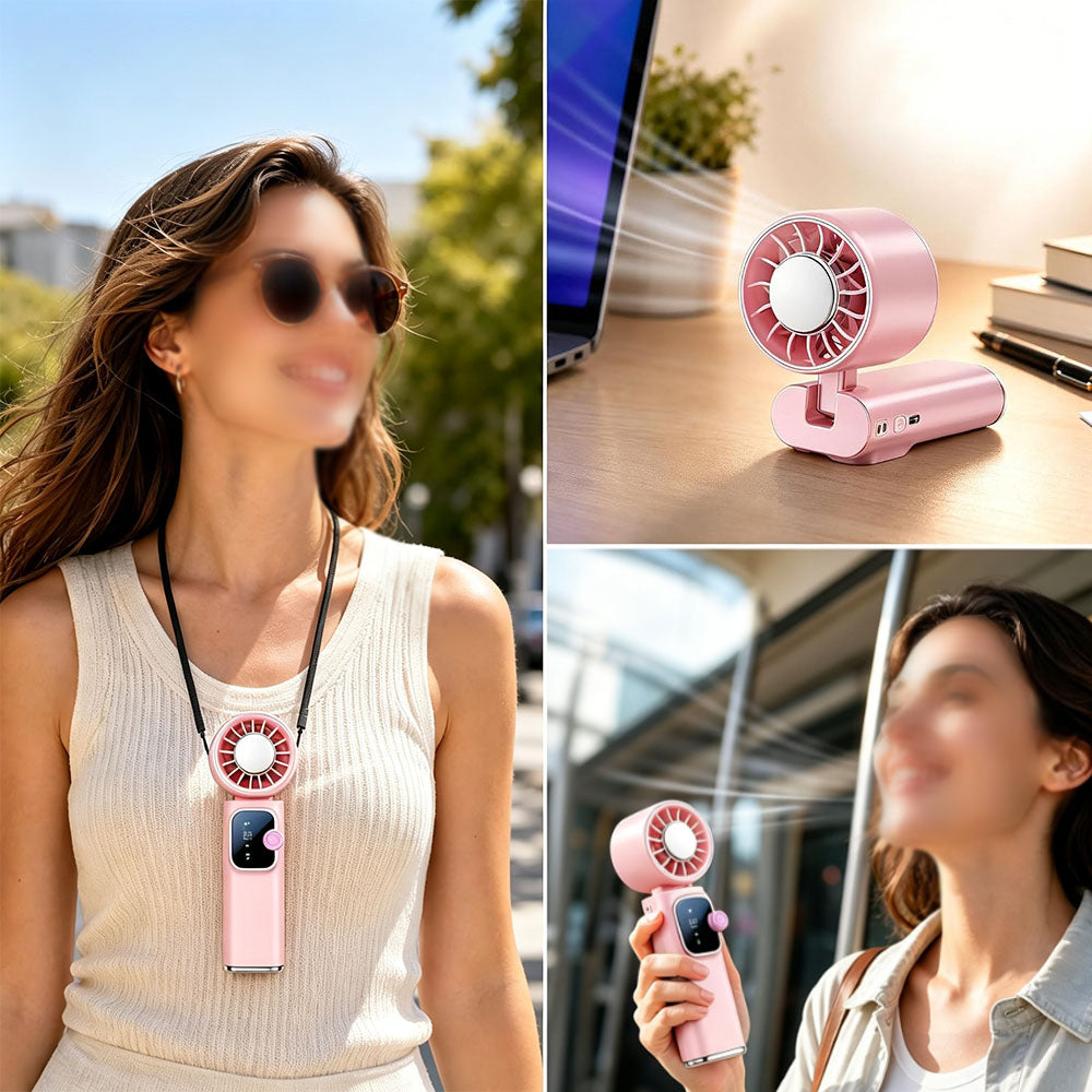 TEC Cooling Handheld Fan with 199 Speed Levels - Pink