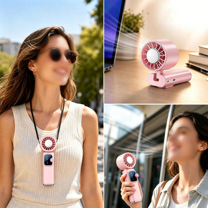 TEC Cooling Handheld Fan with 199 Speed Levels - Pink