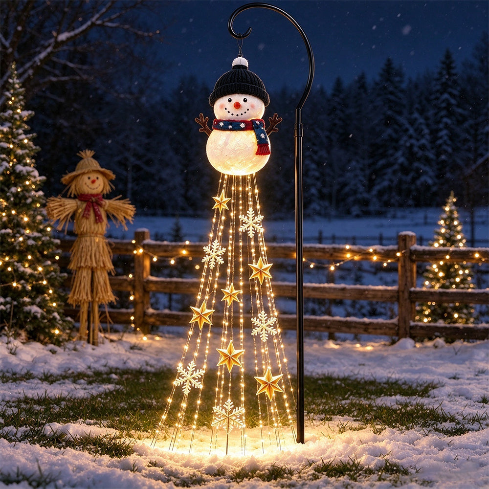 Solar Snowman Stake Solar Light Warm LED Garden Decoration Light