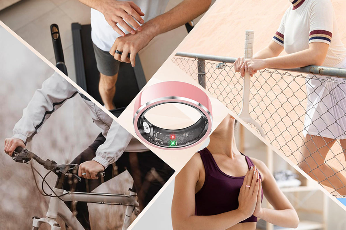 Gesture Control Smart Ring Health Tracker - Pink