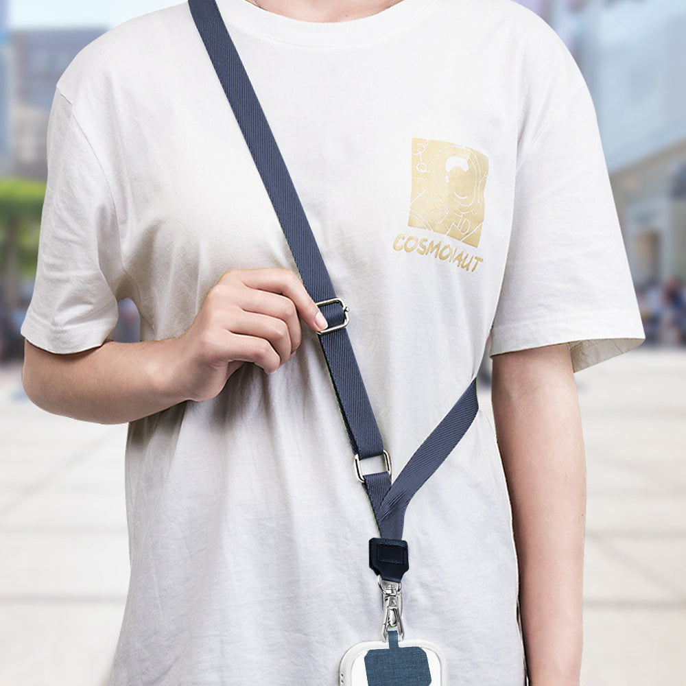 Anti-lost Mobile Phone Lanyard Set Universal  Crossbody Hanging Strap Rope Dark Blue