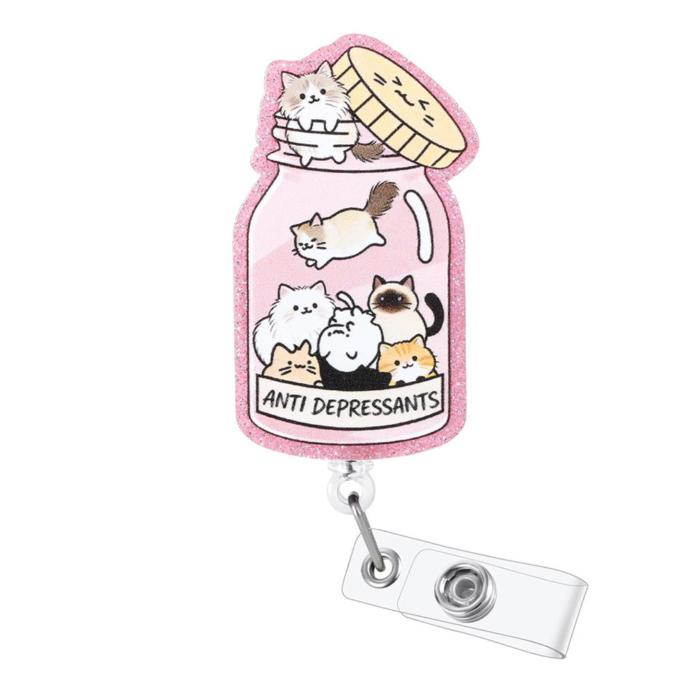 Retractable Badge Reel Cute Badge Clip - Cat