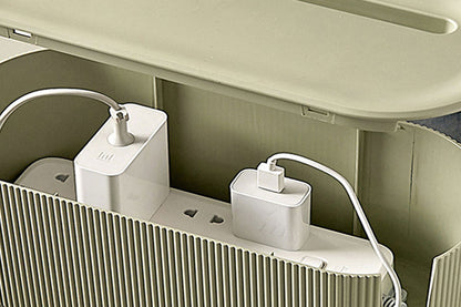Cable Storage Box Wire Management Case Power Plug Socket Organizer Box-Green
