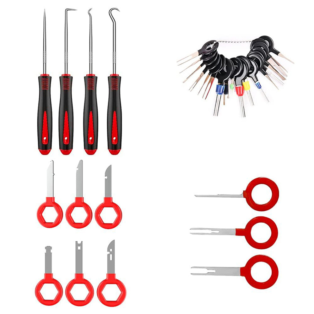 238Pcs Car Trim Removal Tool Kit Universal Clip Set with Fastener Removers for Auto Marine Home Repairs Red